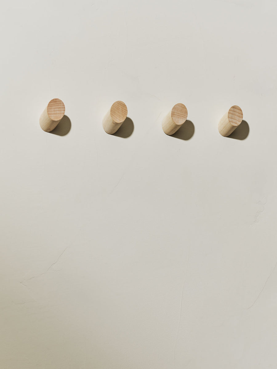 Light + Ladder Round Wood Wall Hooks (Set of 4)